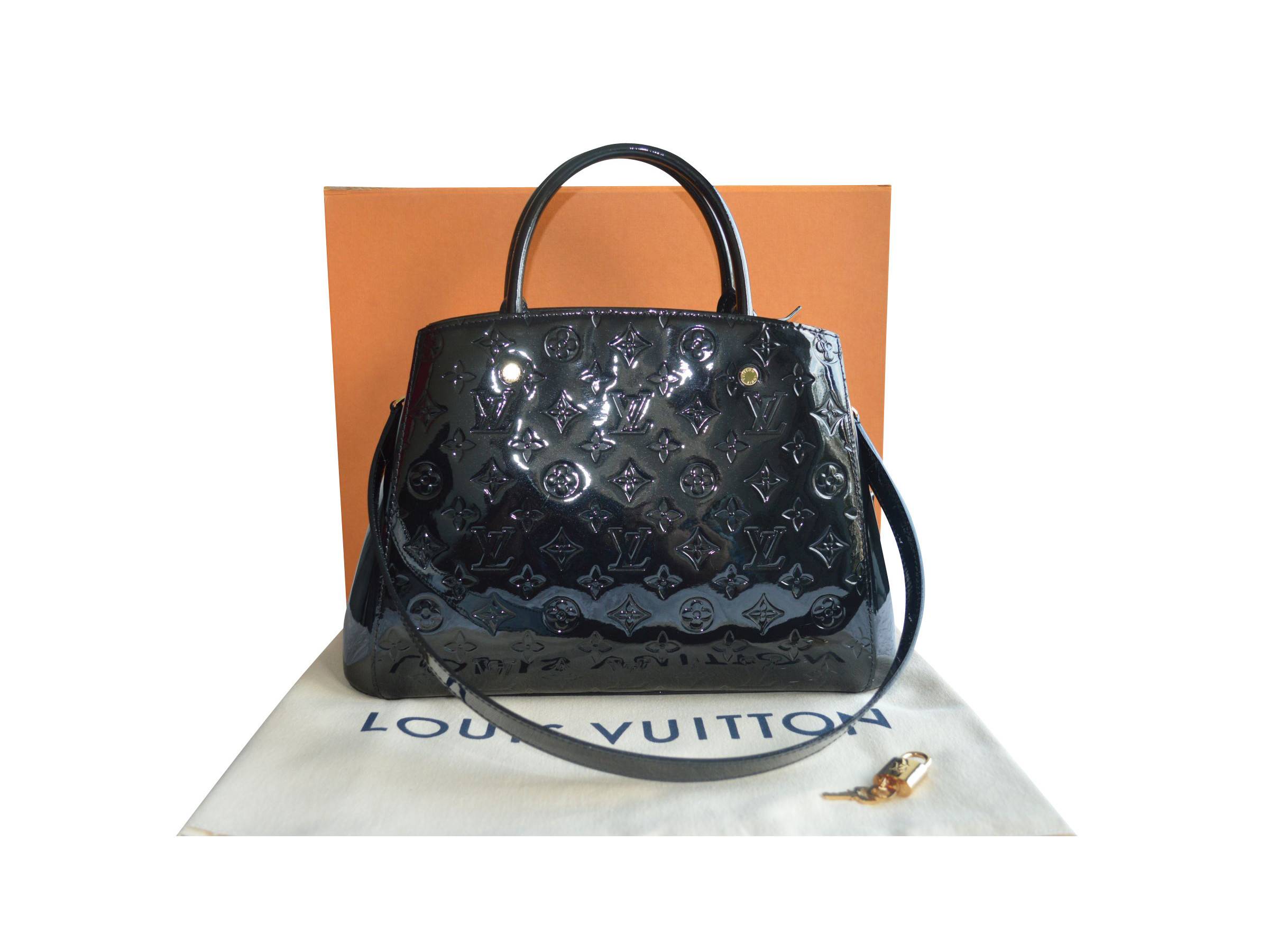 VERKAUFT - Louis Vuitton Tasche Montaigne MM Vernis Leder Schultertasche * wie NEU